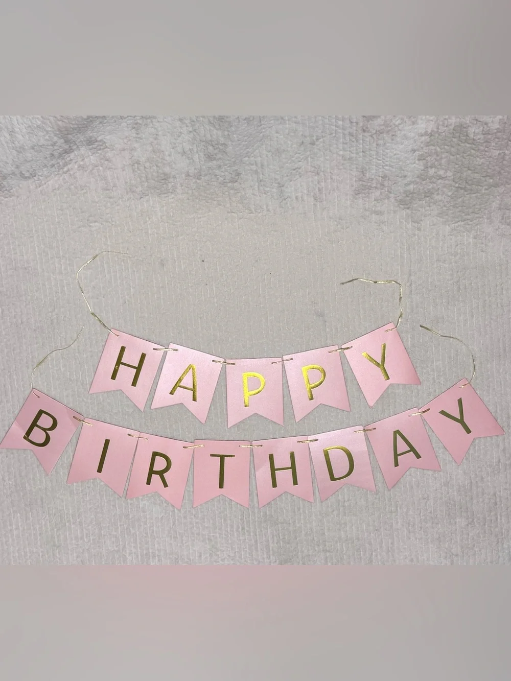 Happy Birthday Pink and Gold Party Banner | Party Decor | Photo Backdrop